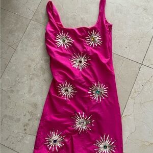 Chic Fuchsia Sleeveless Mini Dress